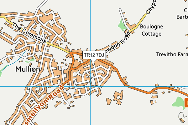 TR12 7DJ map - OS VectorMap District (Ordnance Survey)