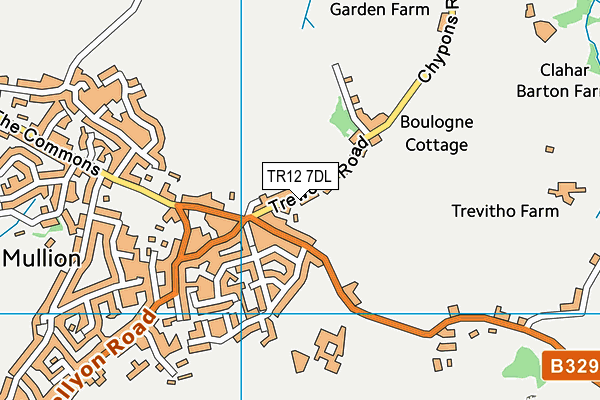 TR12 7DL map - OS VectorMap District (Ordnance Survey)