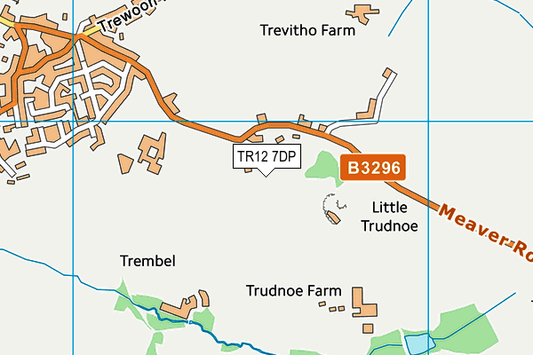 TR12 7DP map - OS VectorMap District (Ordnance Survey)