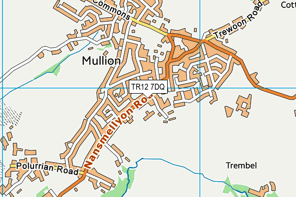 TR12 7DQ map - OS VectorMap District (Ordnance Survey)