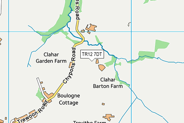 TR12 7DT map - OS VectorMap District (Ordnance Survey)