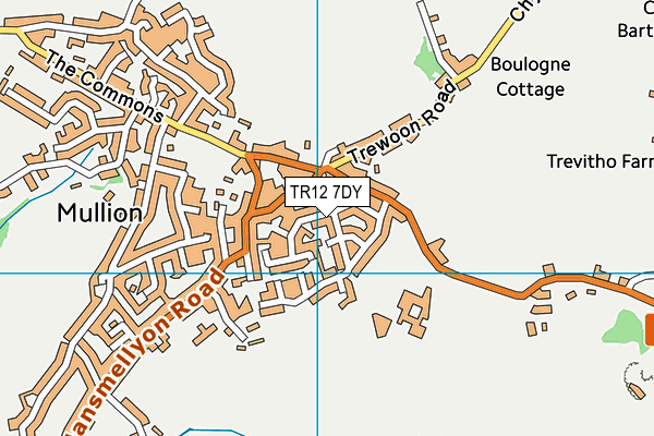 TR12 7DY map - OS VectorMap District (Ordnance Survey)