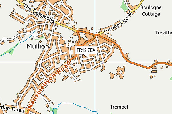 TR12 7EA map - OS VectorMap District (Ordnance Survey)