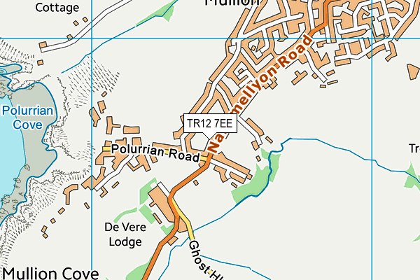 TR12 7EE map - OS VectorMap District (Ordnance Survey)