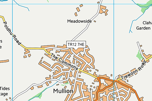 TR12 7HE map - OS VectorMap District (Ordnance Survey)