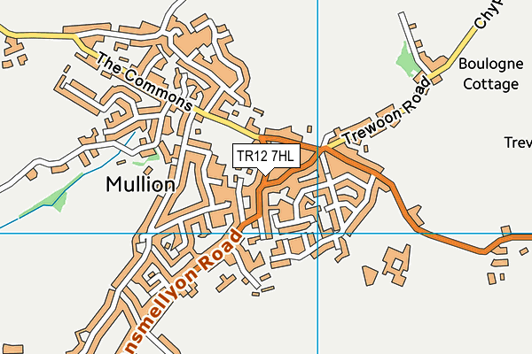 TR12 7HL map - OS VectorMap District (Ordnance Survey)