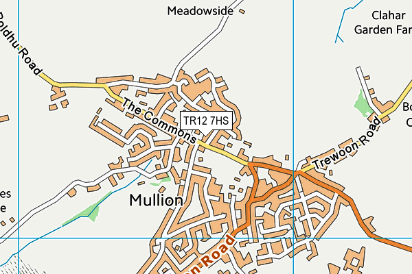 TR12 7HS map - OS VectorMap District (Ordnance Survey)