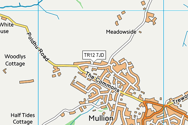 TR12 7JD map - OS VectorMap District (Ordnance Survey)