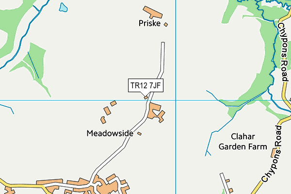 TR12 7JF map - OS VectorMap District (Ordnance Survey)