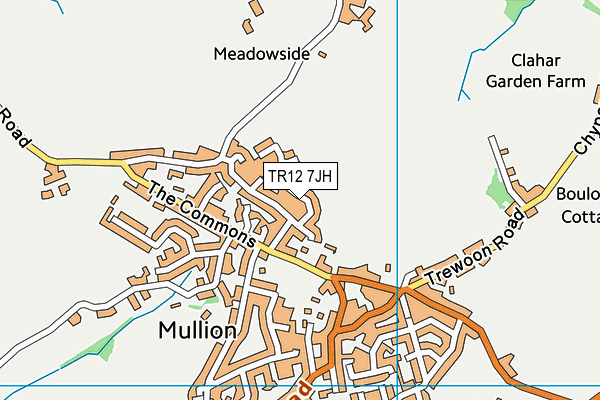 TR12 7JH map - OS VectorMap District (Ordnance Survey)