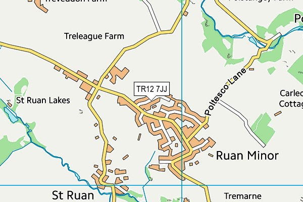 TR12 7JJ map - OS VectorMap District (Ordnance Survey)