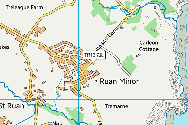 TR12 7JL map - OS VectorMap District (Ordnance Survey)