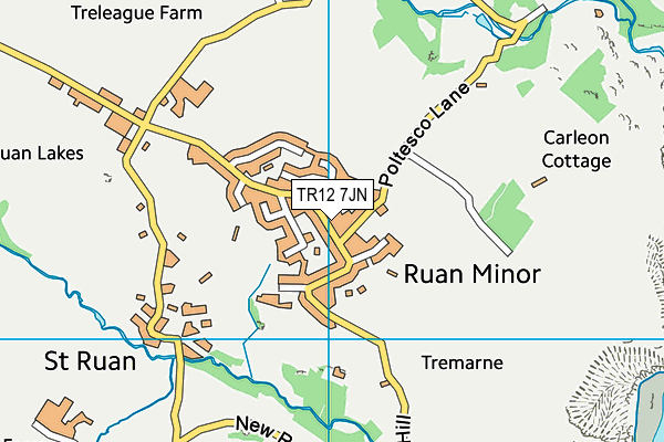 Grade-Ruan CofE Primary School map (TR12 7JN) - OS VectorMap District (Ordnance Survey)