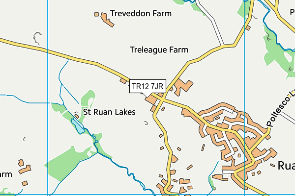 TR12 7JR map - OS VectorMap District (Ordnance Survey)