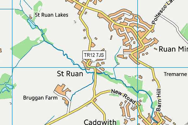 TR12 7JS map - OS VectorMap District (Ordnance Survey)