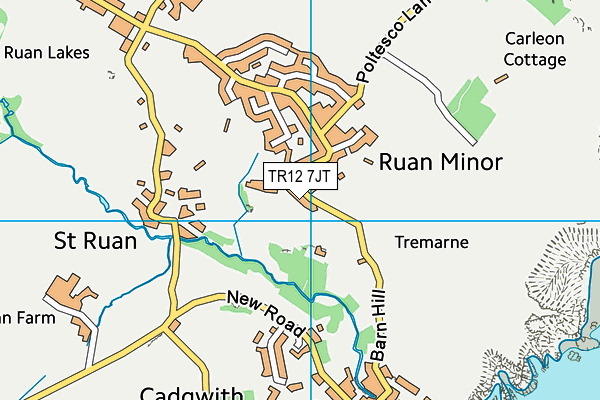 TR12 7JT map - OS VectorMap District (Ordnance Survey)
