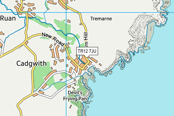 TR12 7JU map - OS VectorMap District (Ordnance Survey)