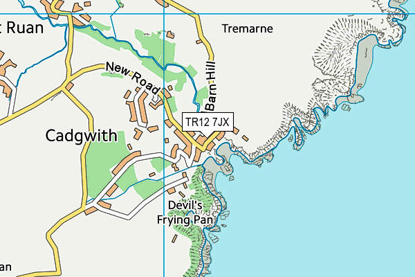TR12 7JX map - OS VectorMap District (Ordnance Survey)