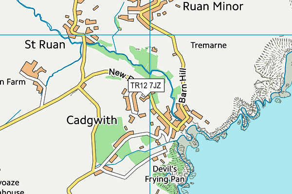 TR12 7JZ map - OS VectorMap District (Ordnance Survey)