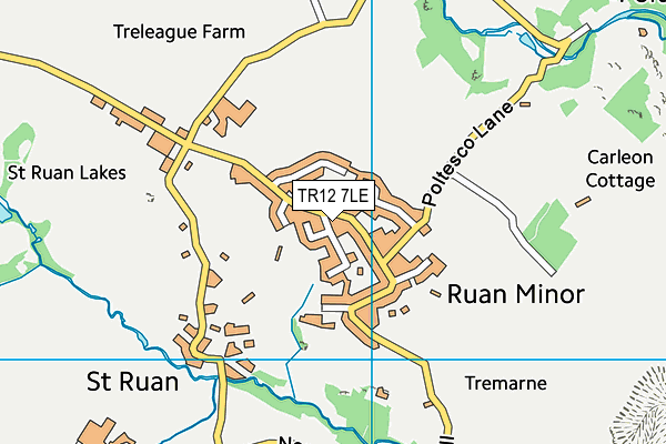 TR12 7LE map - OS VectorMap District (Ordnance Survey)