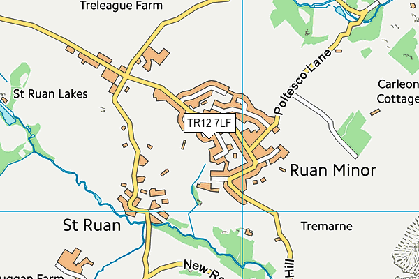 TR12 7LF map - OS VectorMap District (Ordnance Survey)