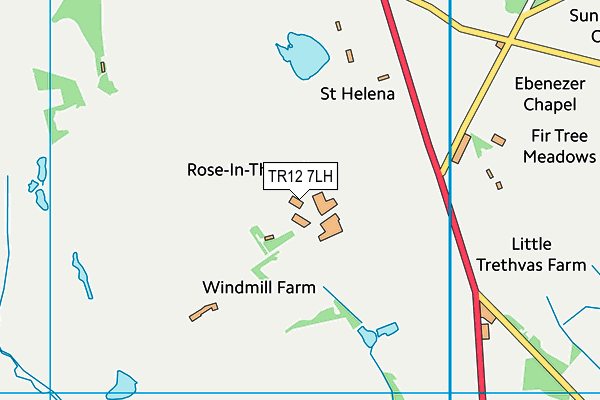 TR12 7LH map - OS VectorMap District (Ordnance Survey)