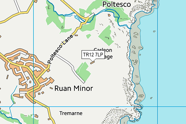 TR12 7LP map - OS VectorMap District (Ordnance Survey)