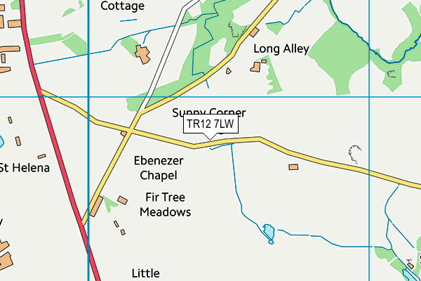 TR12 7LW map - OS VectorMap District (Ordnance Survey)