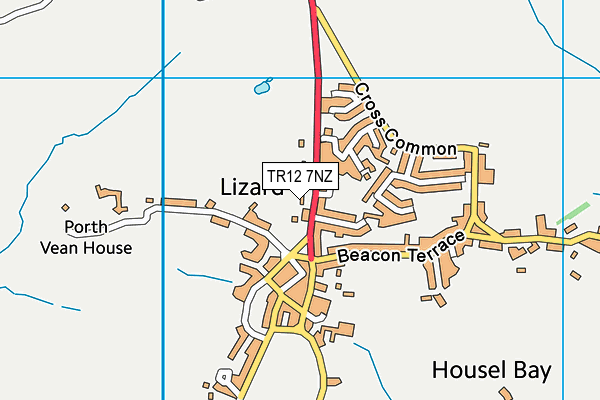 TR12 7NZ map - OS VectorMap District (Ordnance Survey)