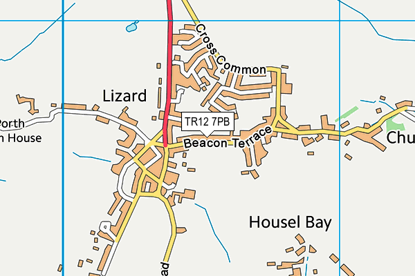 Lizard Argyle Football And Social Club map (TR12 7PB) - OS VectorMap District (Ordnance Survey)