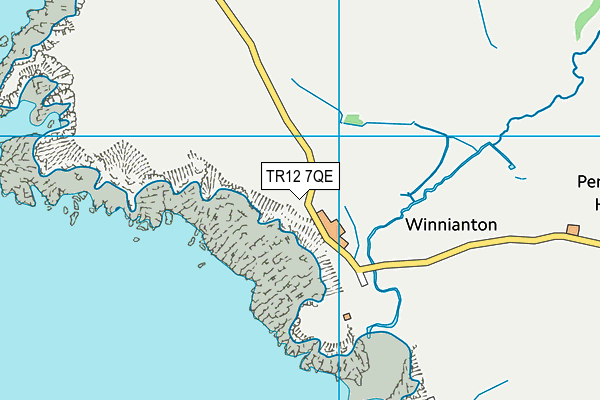 TR12 7QE map - OS VectorMap District (Ordnance Survey)