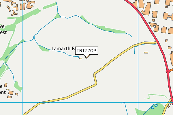 TR12 7QP map - OS VectorMap District (Ordnance Survey)