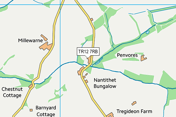 TR12 7RB map - OS VectorMap District (Ordnance Survey)