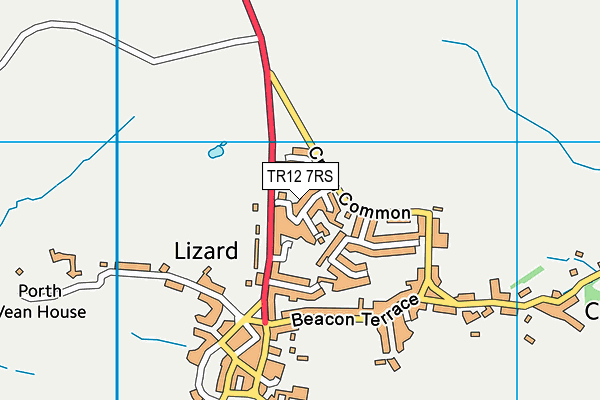 TR12 7RS map - OS VectorMap District (Ordnance Survey)