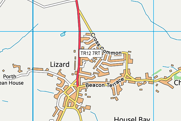 TR12 7RT map - OS VectorMap District (Ordnance Survey)