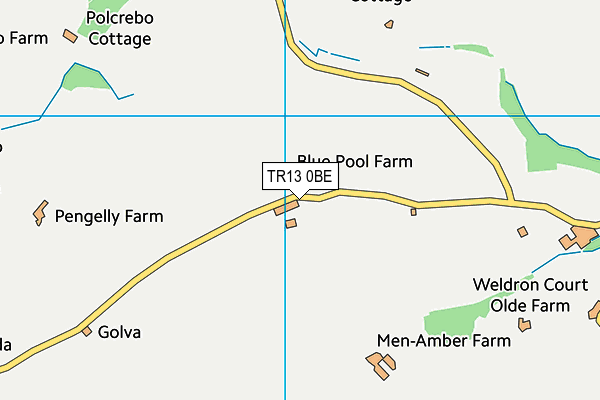 TR13 0BE map - OS VectorMap District (Ordnance Survey)