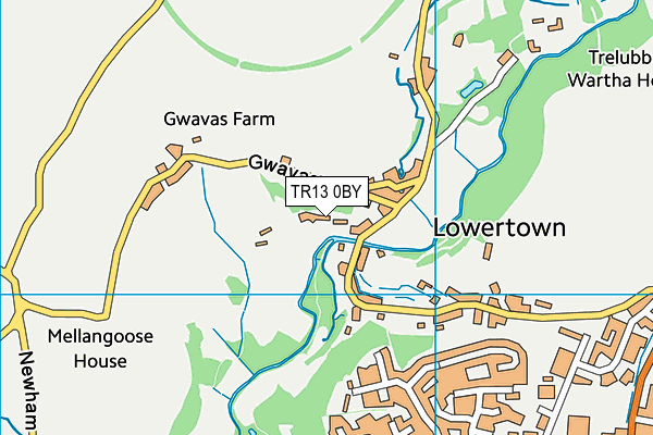 TR13 0BY map - OS VectorMap District (Ordnance Survey)