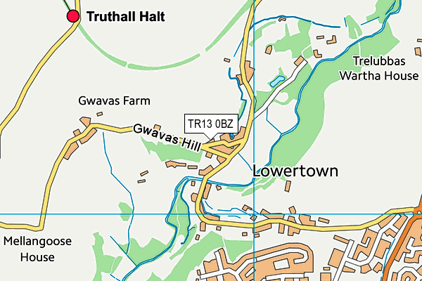 TR13 0BZ map - OS VectorMap District (Ordnance Survey)