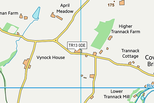 TR13 0DE map - OS VectorMap District (Ordnance Survey)
