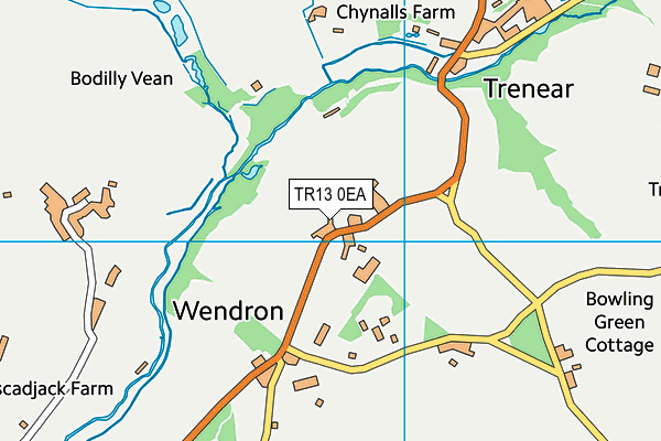 TR13 0EA map - OS VectorMap District (Ordnance Survey)