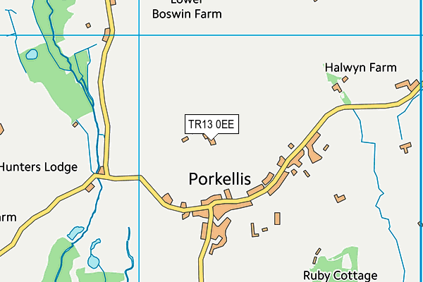 TR13 0EE map - OS VectorMap District (Ordnance Survey)