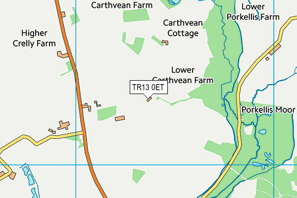 TR13 0ET map - OS VectorMap District (Ordnance Survey)