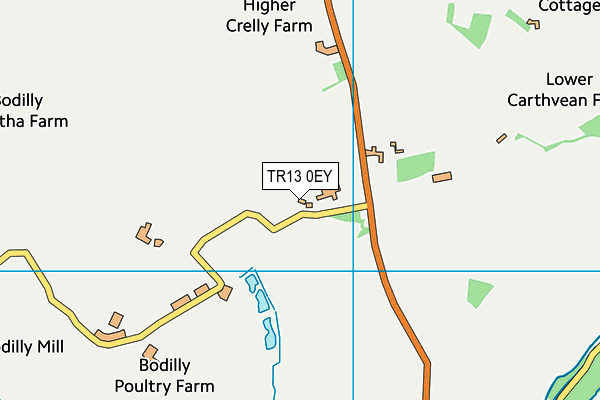 TR13 0EY map - OS VectorMap District (Ordnance Survey)