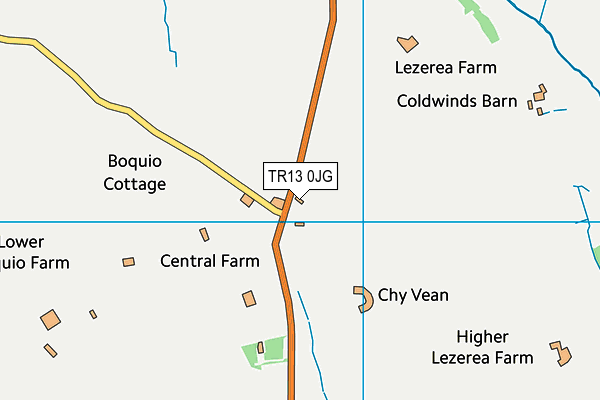 TR13 0JG map - OS VectorMap District (Ordnance Survey)