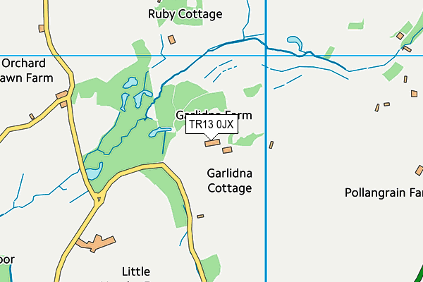 TR13 0JX map - OS VectorMap District (Ordnance Survey)