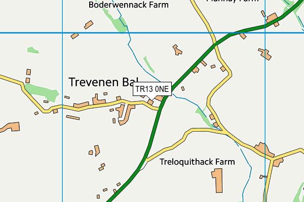 TR13 0NE map - OS VectorMap District (Ordnance Survey)