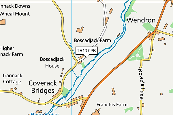 TR13 0PB map - OS VectorMap District (Ordnance Survey)