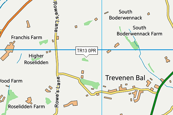 TR13 0PR map - OS VectorMap District (Ordnance Survey)