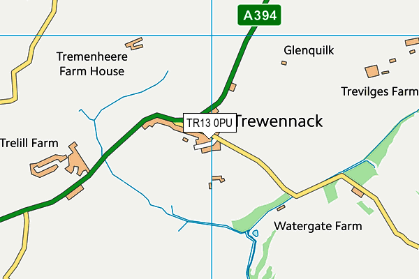 TR13 0PU map - OS VectorMap District (Ordnance Survey)