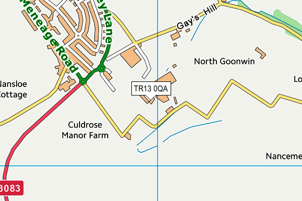 TR13 0QA map - OS VectorMap District (Ordnance Survey)